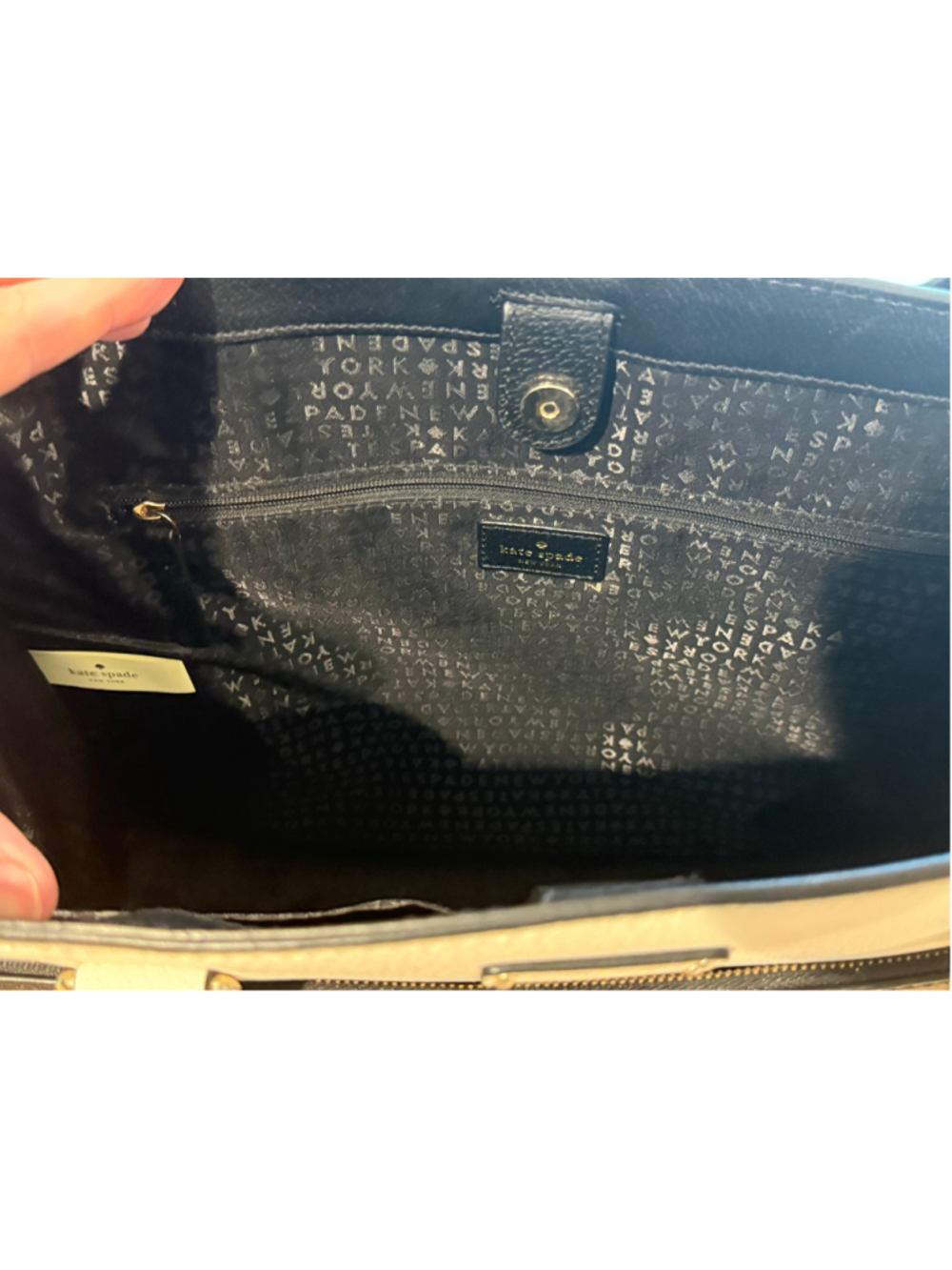 Women's Kate Spade Tote Bag One Size Black and White - Picture 9 of 11